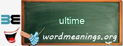 WordMeaning blackboard for ultime